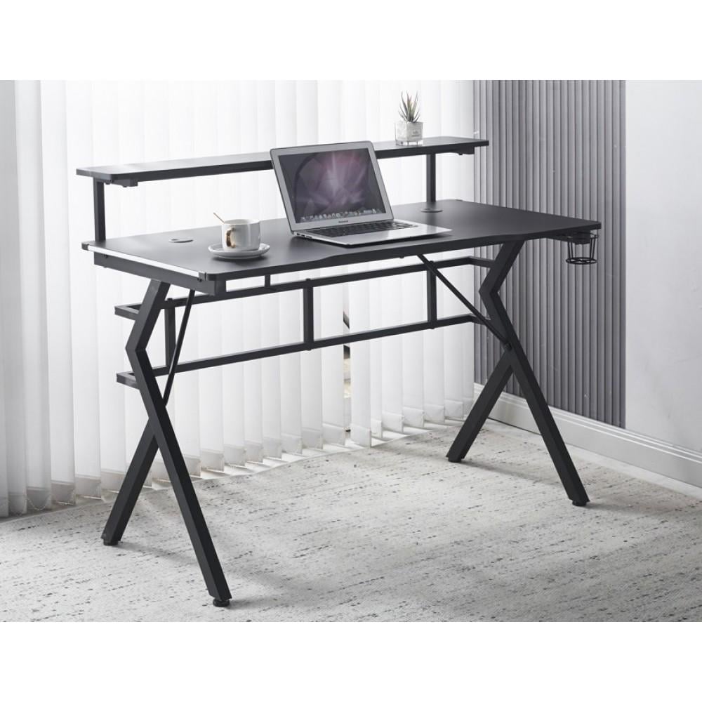 Геймерский стол Bonro B-08 RGB LED игровой компьютерный 18 мм Черный (42401085)