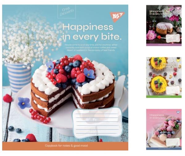 Зошити учнівські у лінійку YES Desserts 60 арк. 10 шт. в уп. (MTT-163248)