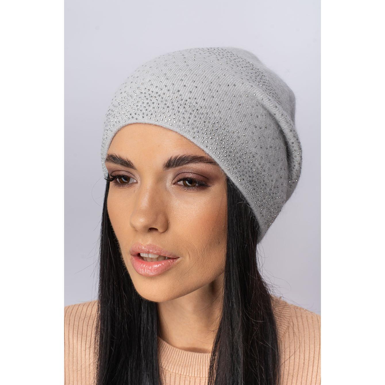 Шапка жіноча ангорова Leks Сузір'я one size Світло-сірий - фото 1
