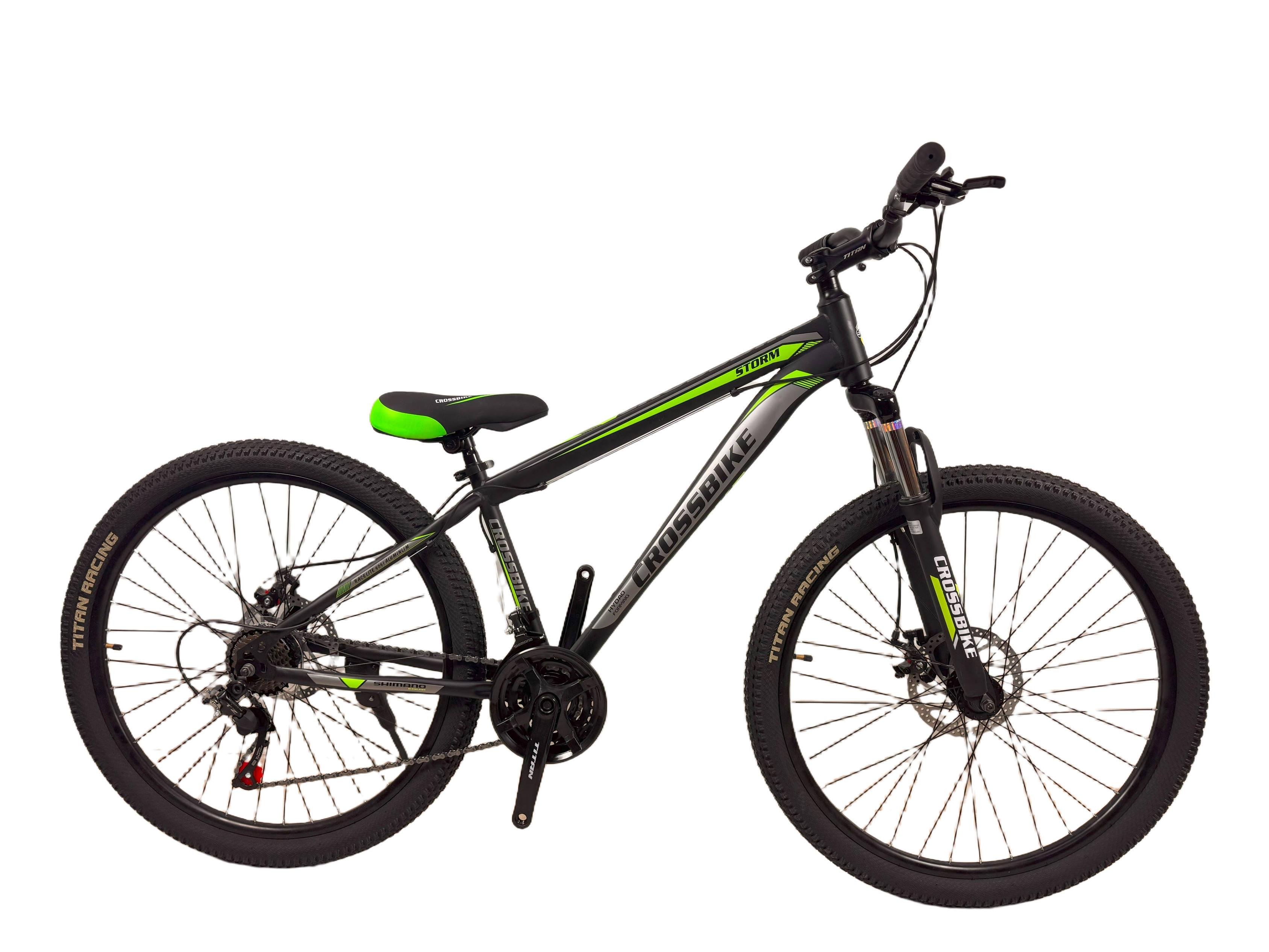 Велосипед CrossBike Storm 27,5" 15" Чорно-зелений