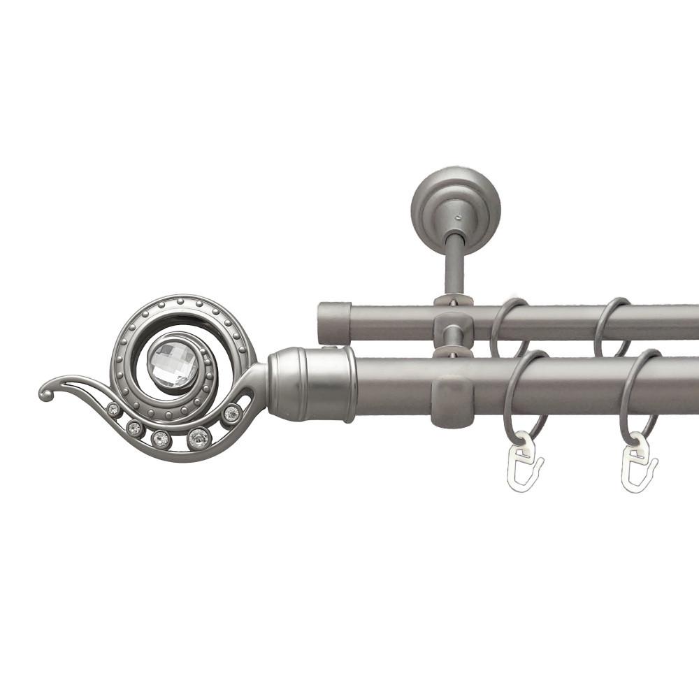 Карниз Orvit Глаз двухрядный гладкий 25/16 мм 240 см Сатин (00-00023312)