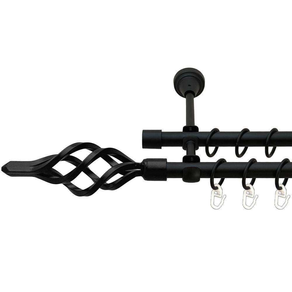 Карниз Orvit Ажур двухрядный гладкий 300 см Черный (00-00020988)