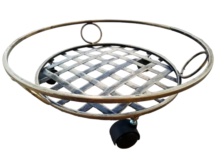 Підставка кована для квітів велика на колесах 1 вазон (10623929)