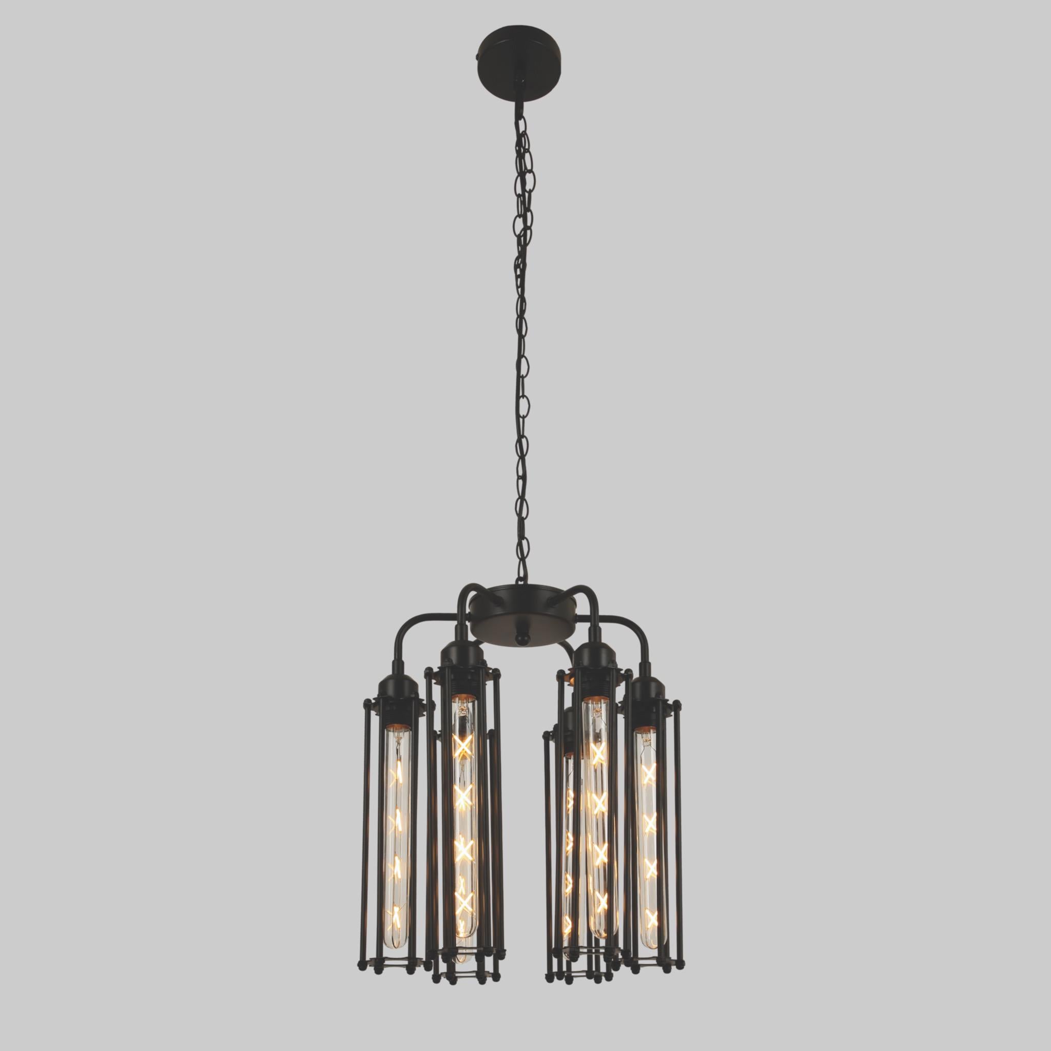 Люстра Cylinder на 6 лампочек Черный
