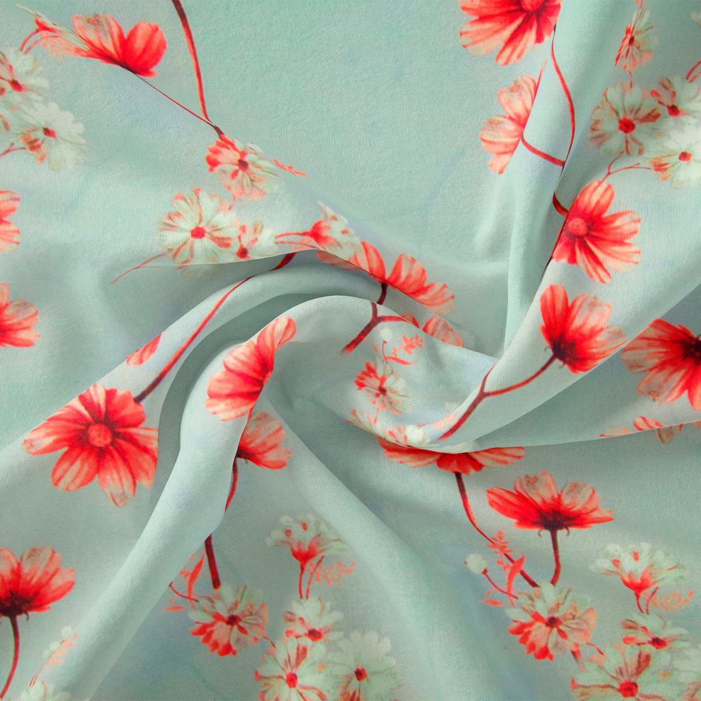 Ткань батист Digital Космея Полынь (18399)