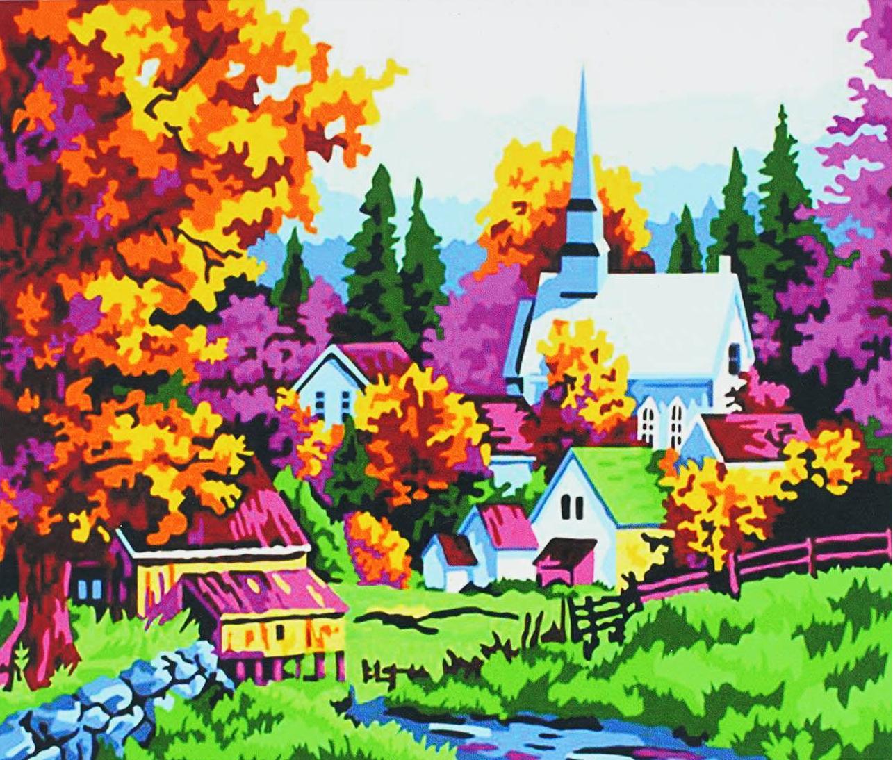 Алмазная мозаика-картина по номерам TK Group B 78686/30 Цветной городок в коробке 40х50 см (24711069)