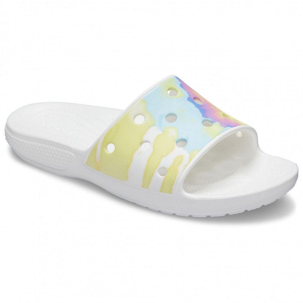 Шльопанці жіночі утеплені Crocs Classic Tie-Dye Slide р. 42-43 Білий (5284) - фото 4 Шльопанці жіночі утеплені Crocs Classic Tie-Dye Slide р. 42-43 Білий (5284) - фото 4