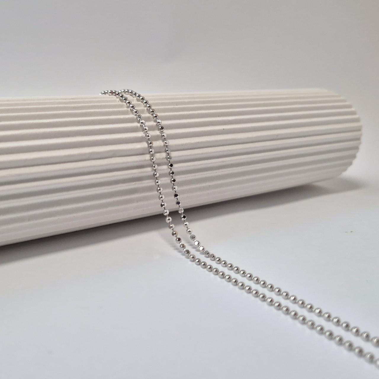 Ланцюжок із кульками срібло 925 проби родоване 4,07 г 50 см (plqd180rod)