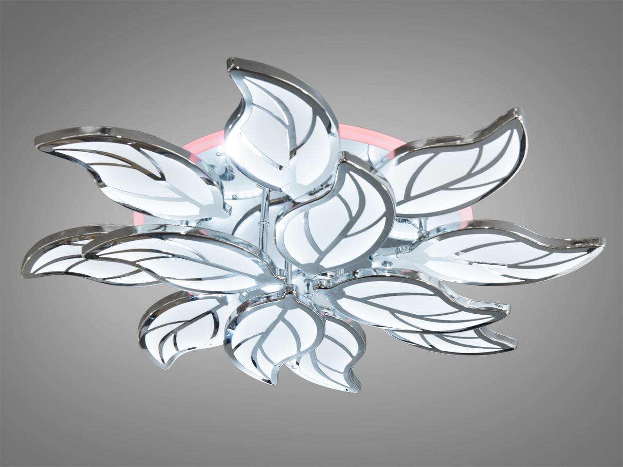 Люстра LED для гостиной с пультом и подсветкой 8028-8+4HR-LS 180W Хром (1776291318) - фото 4 Люстра LED для гостиной с пультом и подсветкой 8028-8+4HR-LS 180W Хром (1776291318) - фото 4