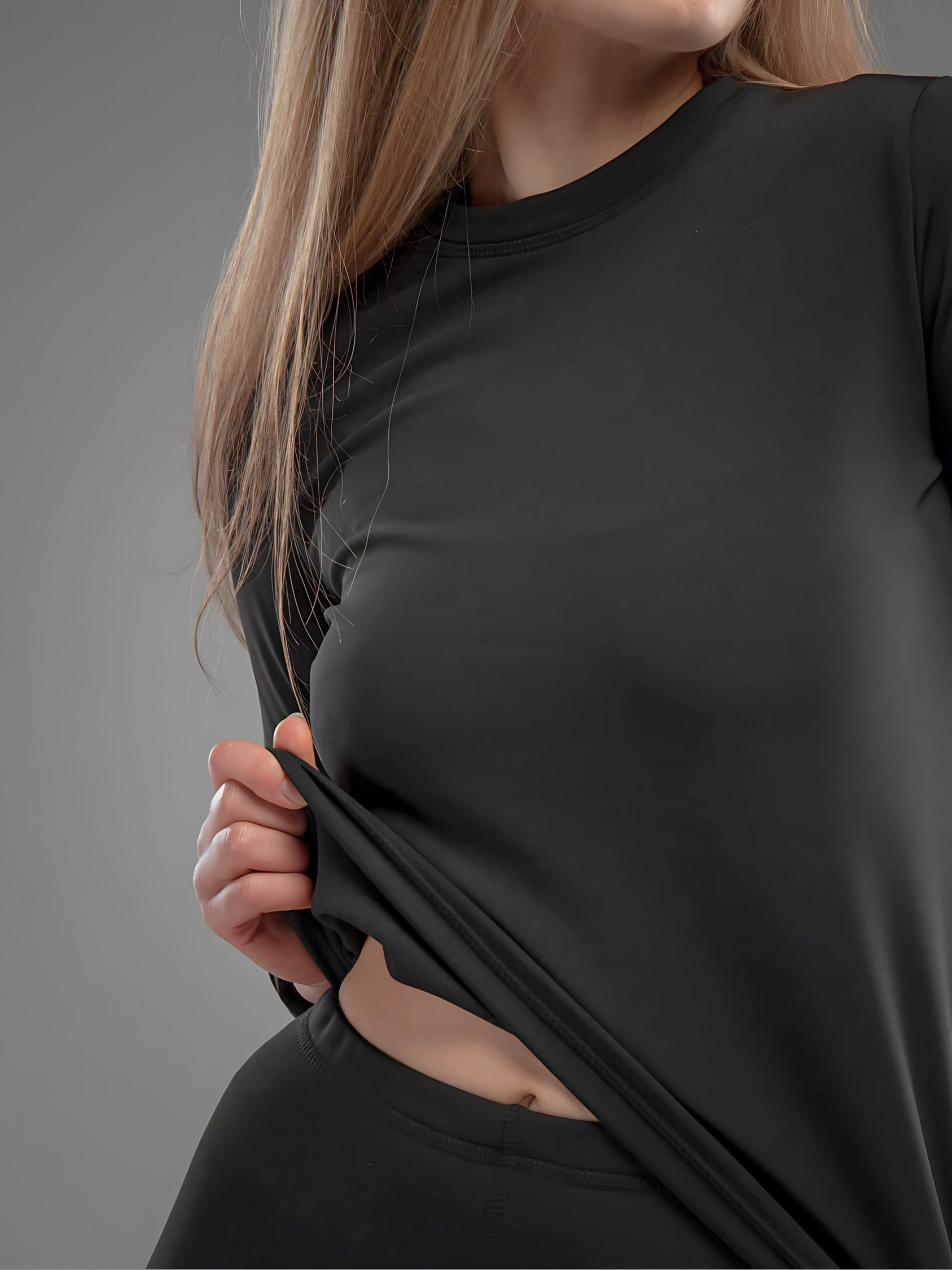 Термобелье женское на микрофлисе термолонгслив/термокальсоны L Черный (8199445108) - фото 5