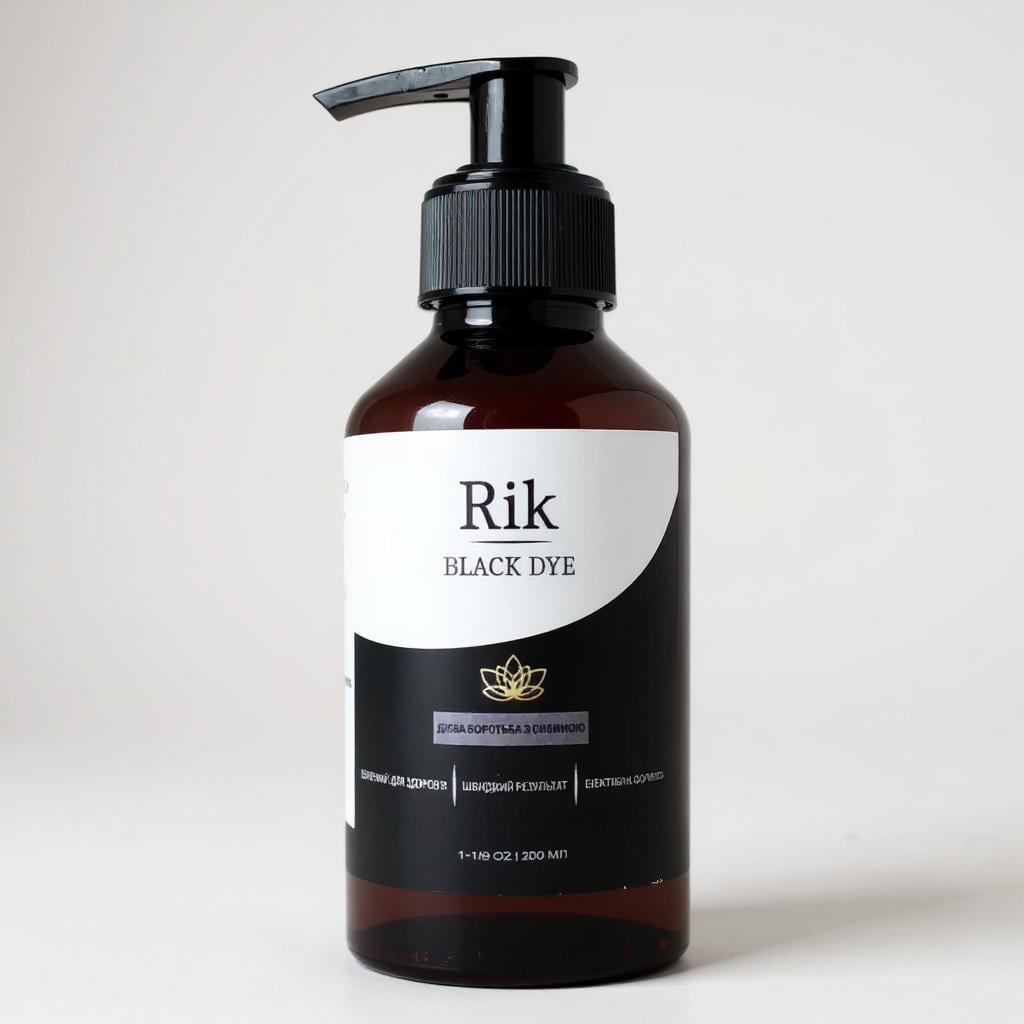 Шампунь для седых волос Rik Black Dye против седины с травами восстановление цвета и блеска 200 мл