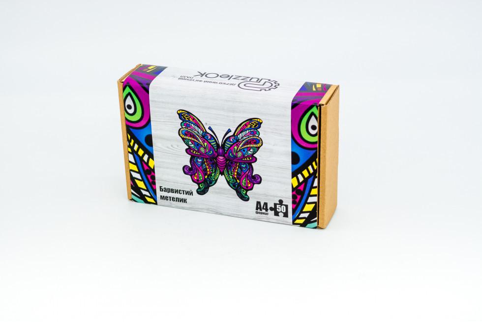 Пазл деревянный фигурный PuzzleOK Красочная Бабочка картонная упаковка