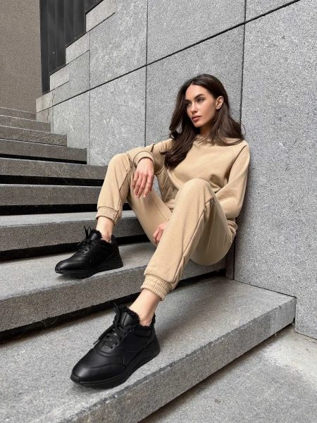 Кроссовки женские кожаные с натуральным мехом р. 40 26 см Черный - фото 2 Кроссовки женские кожаные с натуральным мехом р. 40 26 см Черный - фото 2