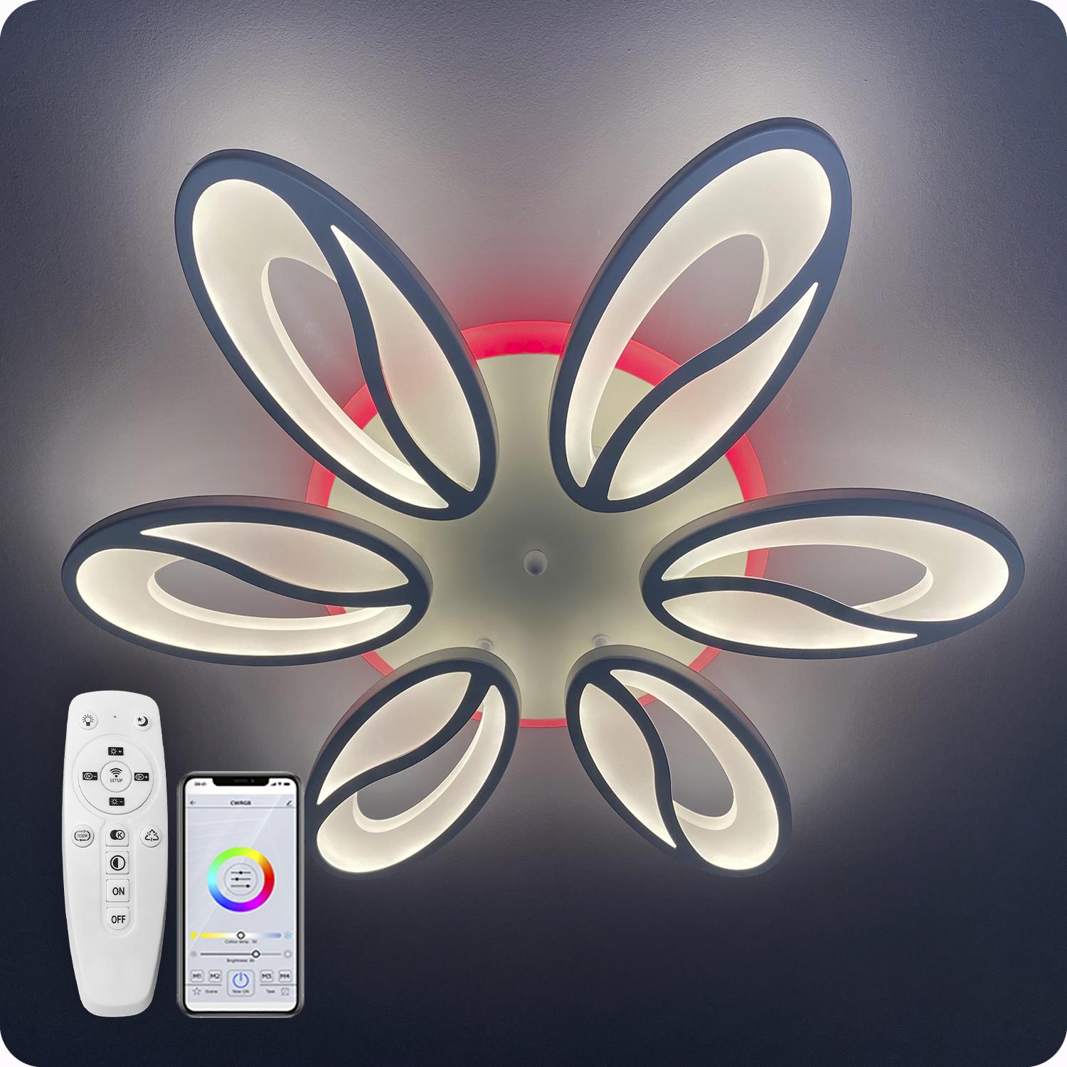 Люстра світлодіодна 517 Dlight 3color з пультом 105 Вт Білий (01799) - фото 5