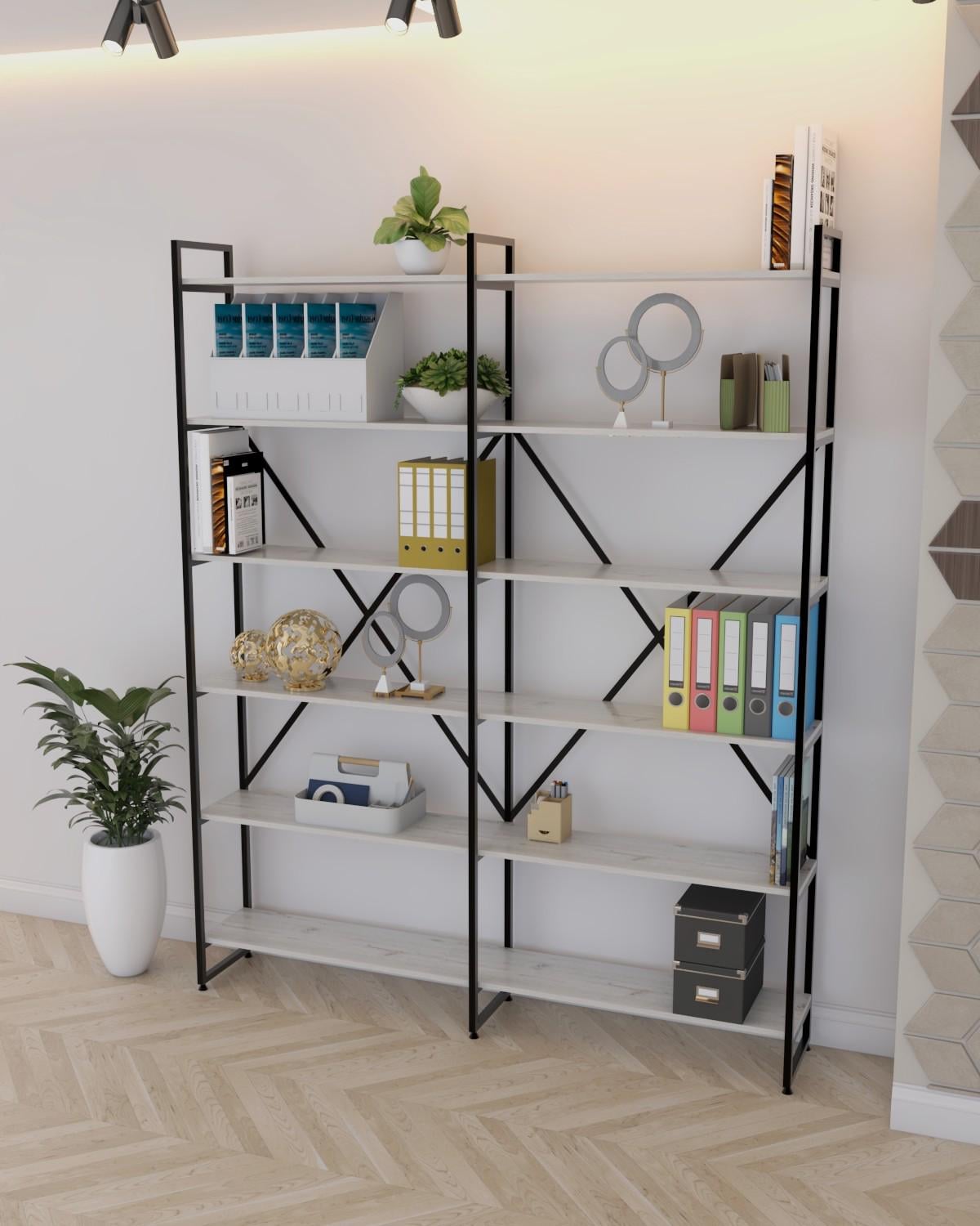 Стеллаж EcoLoft Норлен DSP-1359-2 в стиле лофт Дуб Кортона (32143326)
