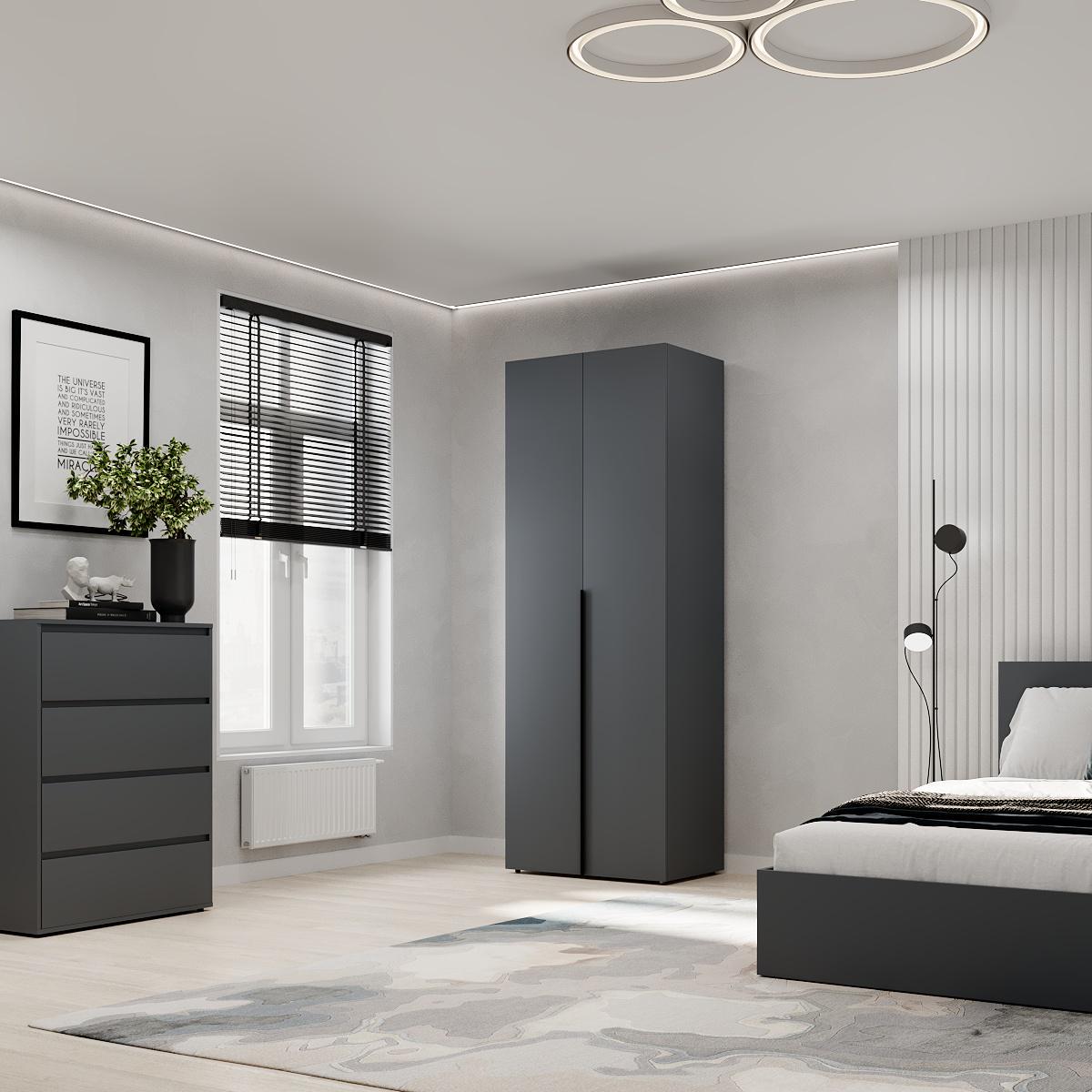 Шкаф распашной ART IN HEAD №1 Light 800x500x2200 мм Графит серый (GALT11070000000) - фото 3 Шкаф распашной ART IN HEAD №1 Light 800x500x2200 мм Графит серый (GALT11070000000) - фото 3