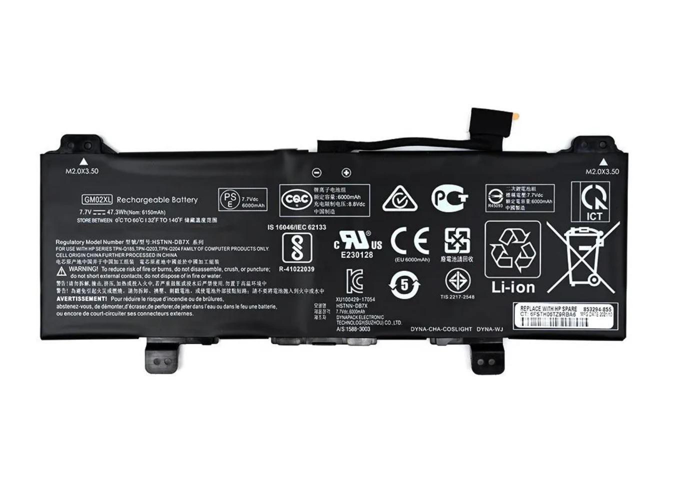 Аккумулятор для HP Chromebook 14 G5 X360/11 G6 EE/GM02XL 6150 mAh 47,3Wh (22392875)