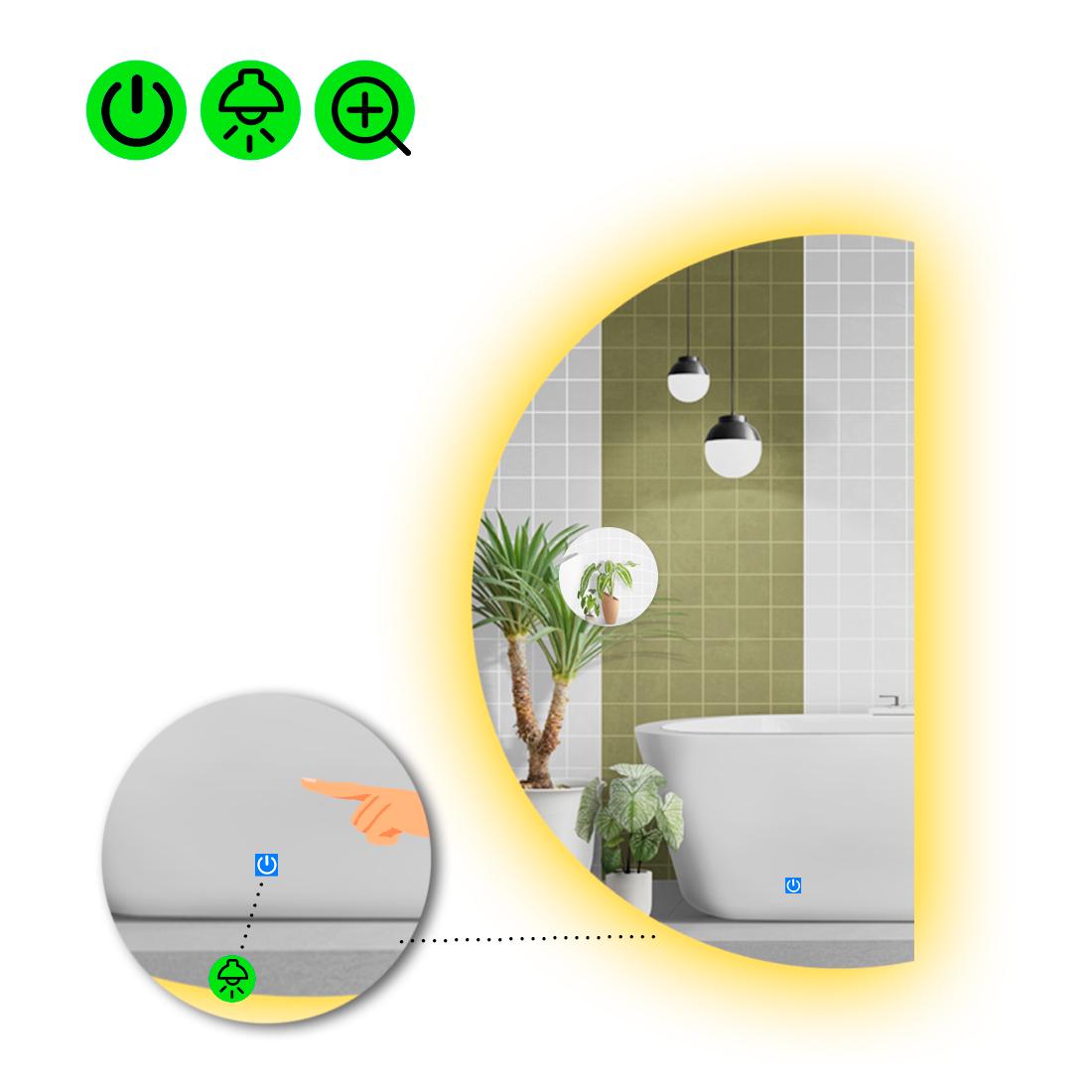 Зеркало с LED подсветкой Parette 2 120x60 см (8737353)