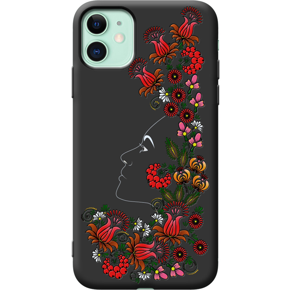 Чохол Boxface iPhone 11 3D Ukrainian Muse Чорний силікон (38184-bk64-38276)