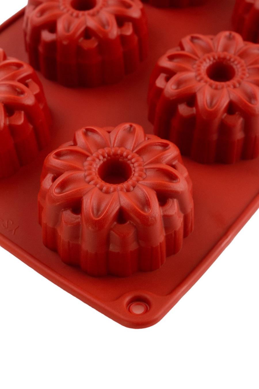 Форма силіконова One Chef для випічки Профі Соняшник d 6 см h 3 см на 8 осередків Червоний - фото 2 Форма силіконова One Chef для випічки Профі Соняшник d 6 см h 3 см на 8 осередків Червоний - фото 2