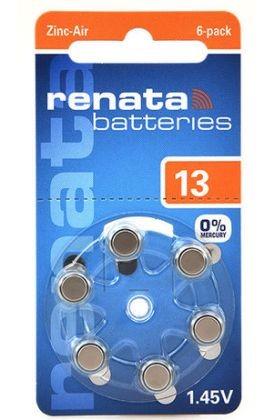 Батарейки для слухового аппарата RENATA ZA13.DP6 0% HG PR48 1х6 шт.
