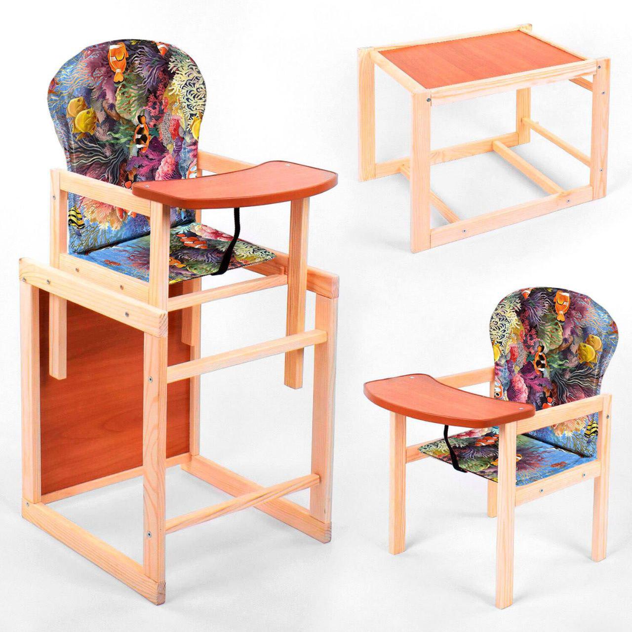 Стільчик для годування Мася №1227 Рибки - фото 2 Стільчик для годування Мася №1227 Рибки - фото 2