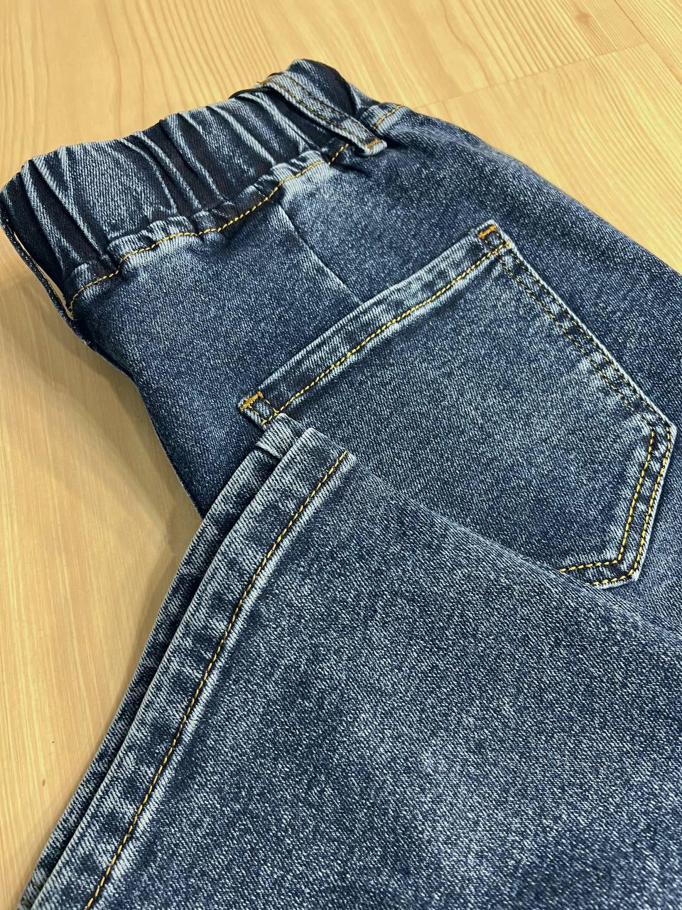 Джинсы женские Vanver 8023 MOM STRAIGHT jeans comfort ровные стрейчевые талия на резинке шнурок р. 36 Синий (3854) - фото 3