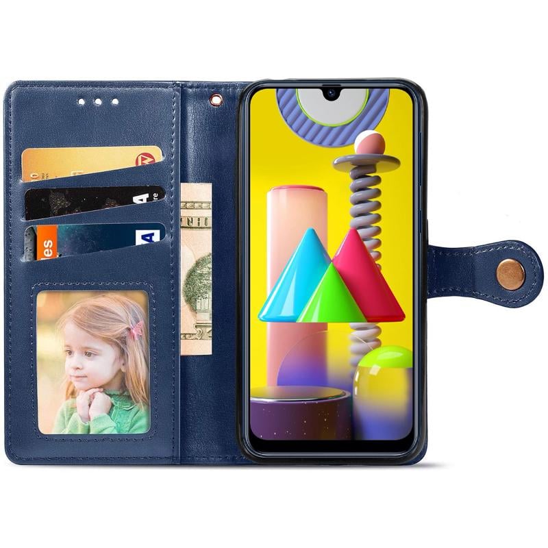 Кожаный чехол книжка GETMAN Gallant (PU) для Samsung Galaxy M31 Синий - фото 2