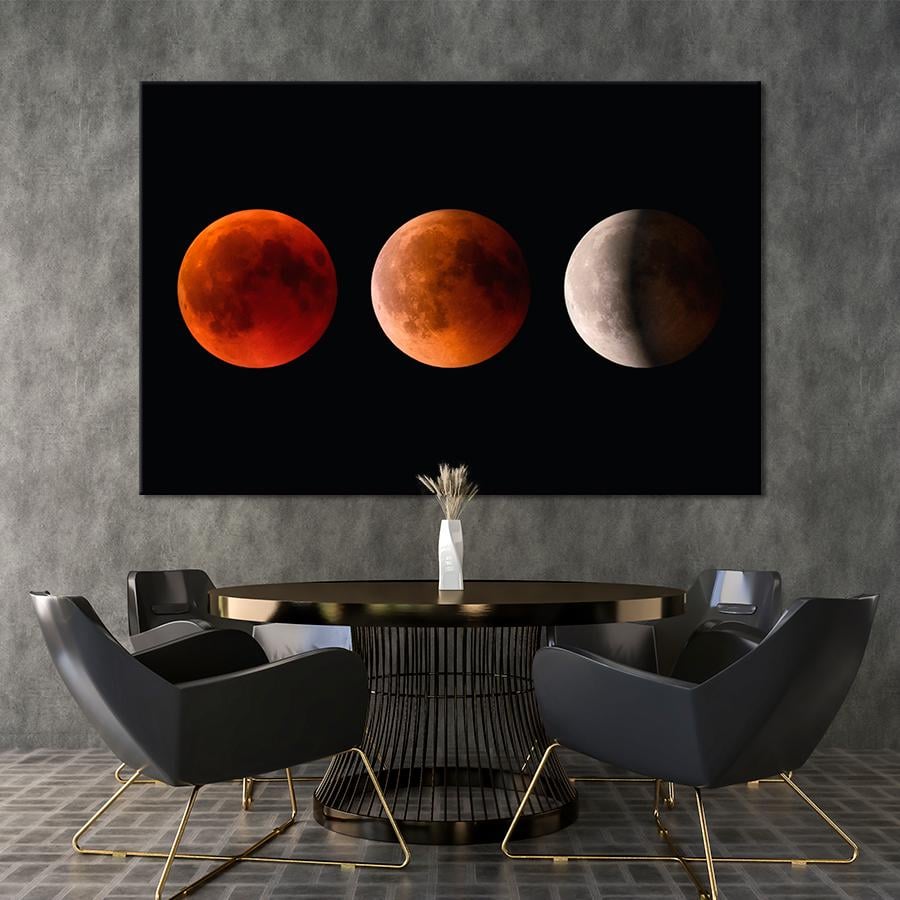 Картина космос Стадии лунного затмения 120x80 см (A1279-1)