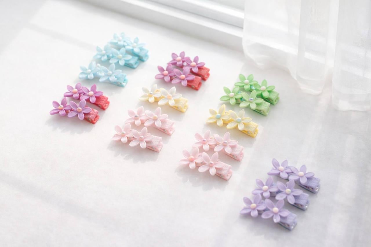 Набор шпилек-клик для волос с цветочным декором 20 шт. Разноцветный (2905458775)