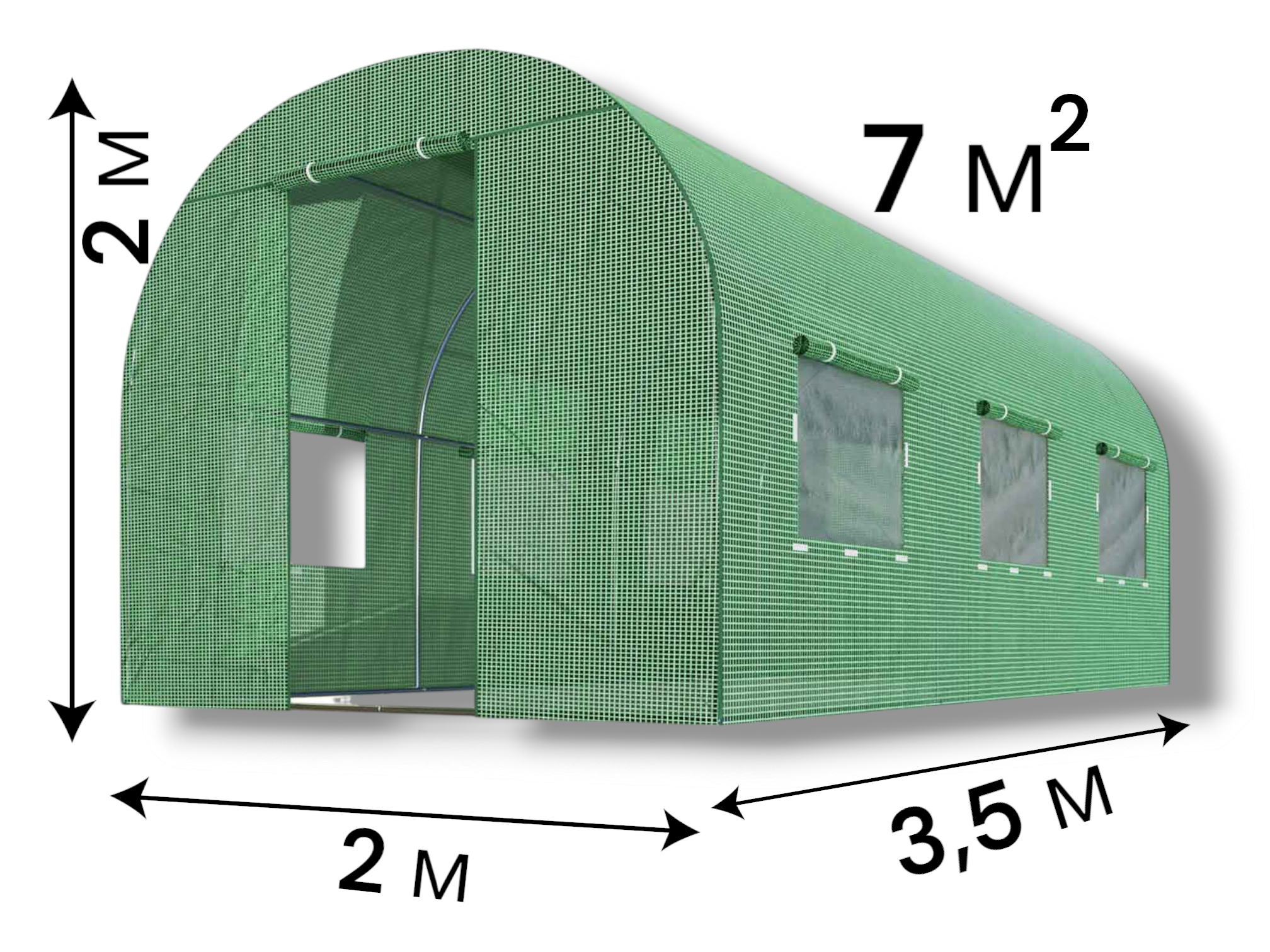 Теплиця-парник для городу та саду з вікнами та дверима/альтанка/москітна сітка 2х3,5х2 м 7 м2 Білий - фото 5