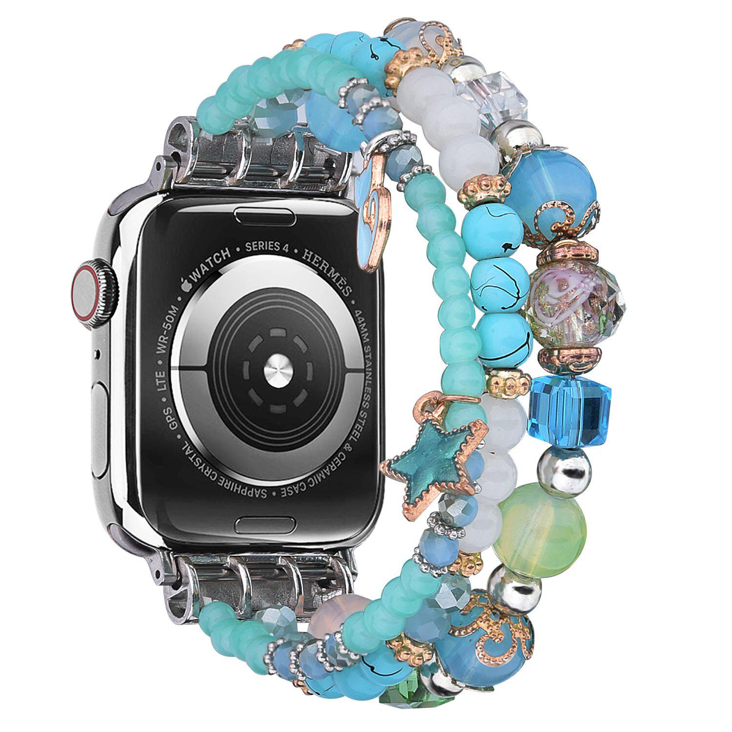 Ремешок для Apple Watch Морская звезда из бусин 42-44 мм Бирюзовый