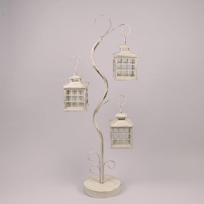 Подсвечник-фонарь Flora металлический 90 см Кремовый (39543) - фото 1 Подсвечник-фонарь Flora металлический 90 см Кремовый (39543) - фото 1