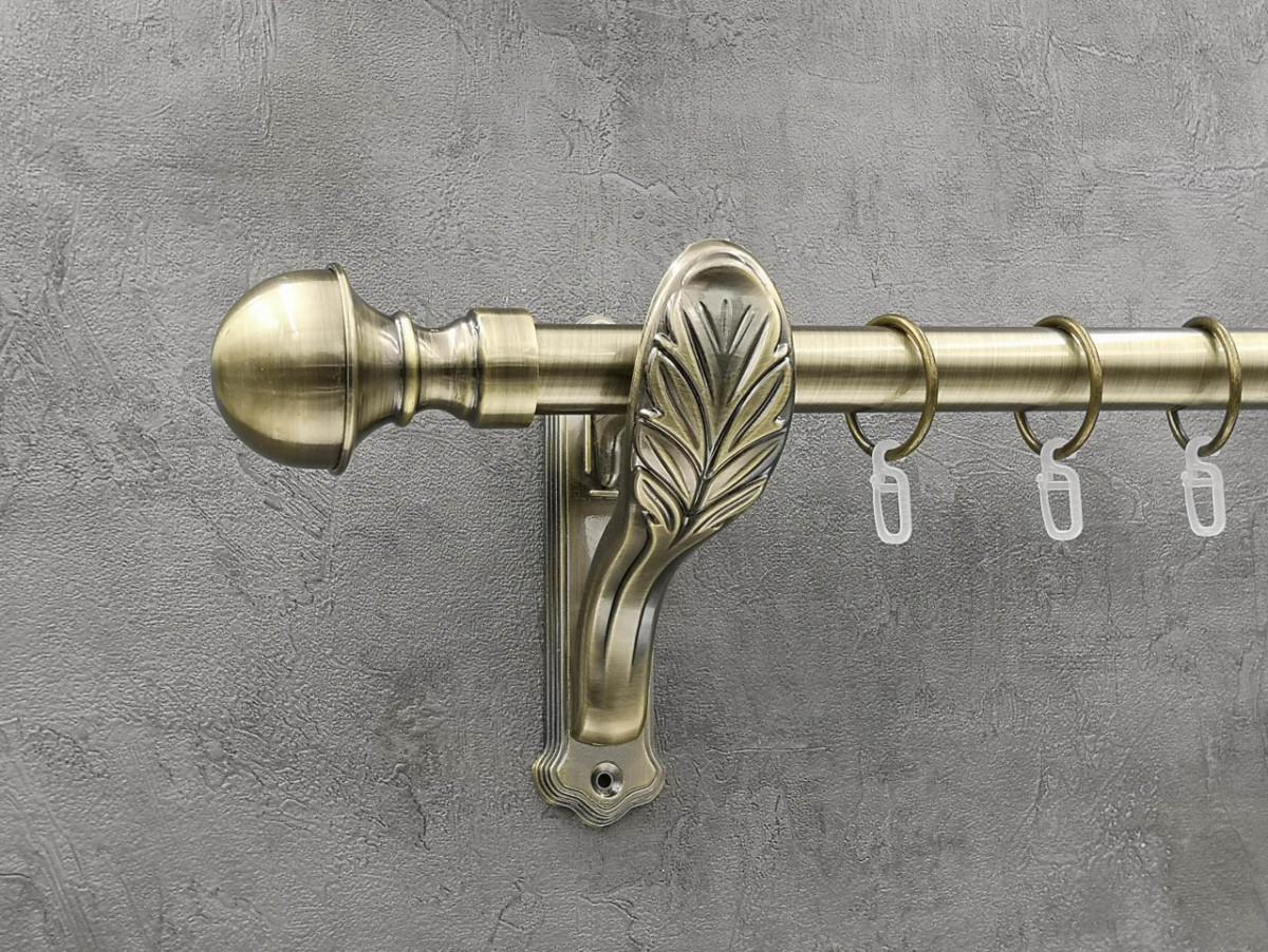 Карниз Quadrum Бостон гладкая штанга одинарный ретро 25 мм 160 см Антик (262042651)