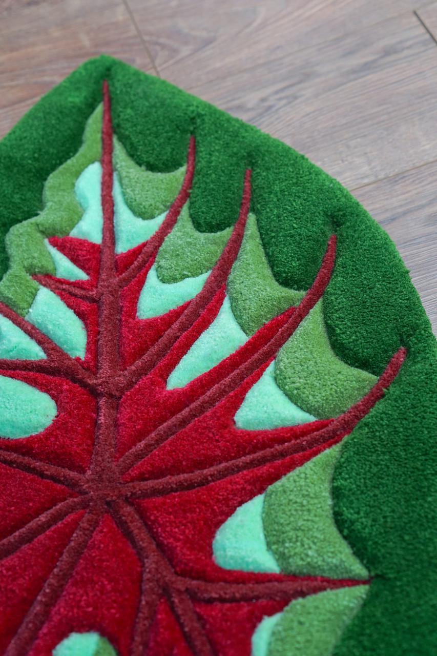 Килим ручної роботи Листок каладіума 100х70 см - фото 7