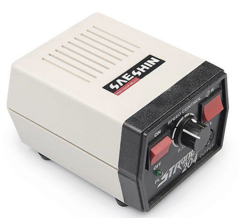 Фрезер Strong для манікюру та педикюру 65 Вт/35000 об/хв з педаллю та насадками Чорний (204)