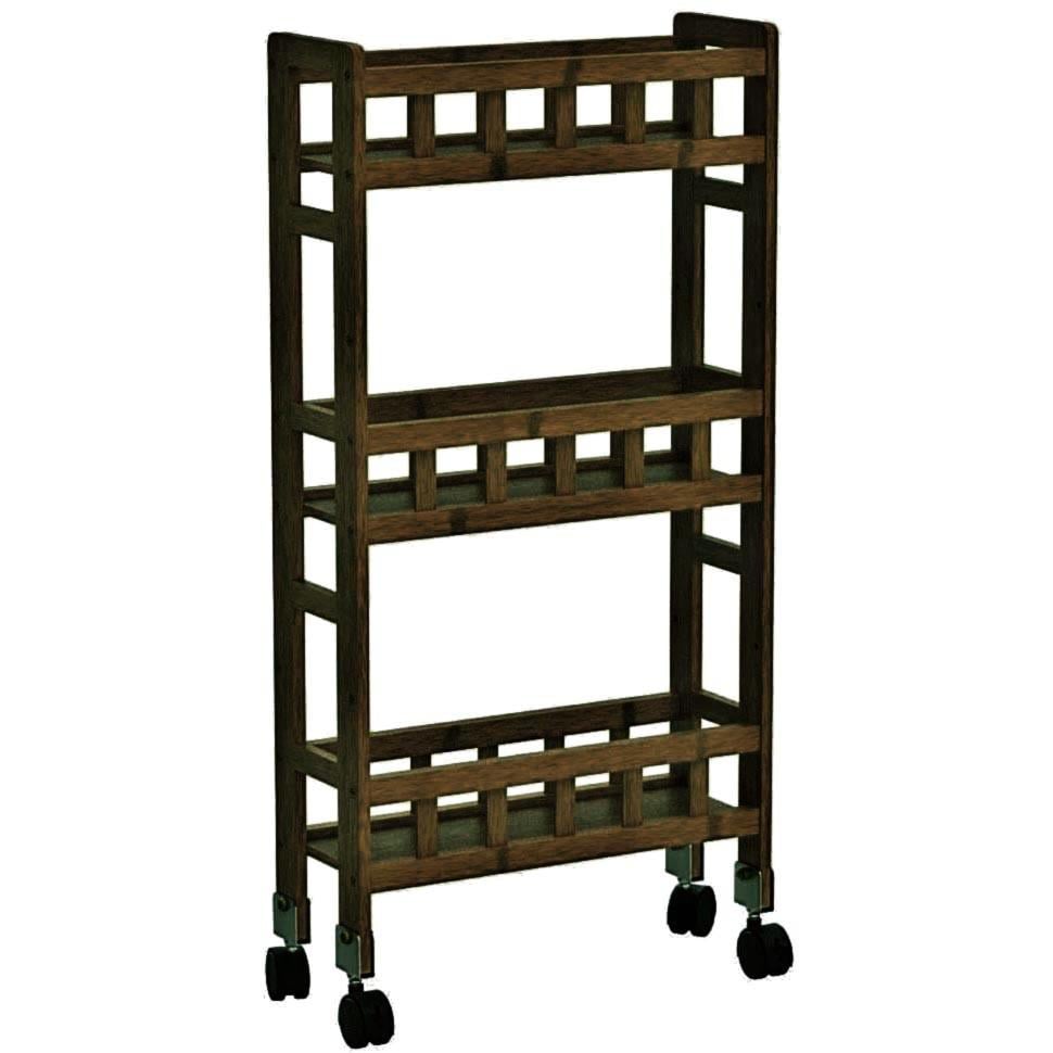 Этажерка на колесах из дерева Касила Капучино (ЭТА-000609)