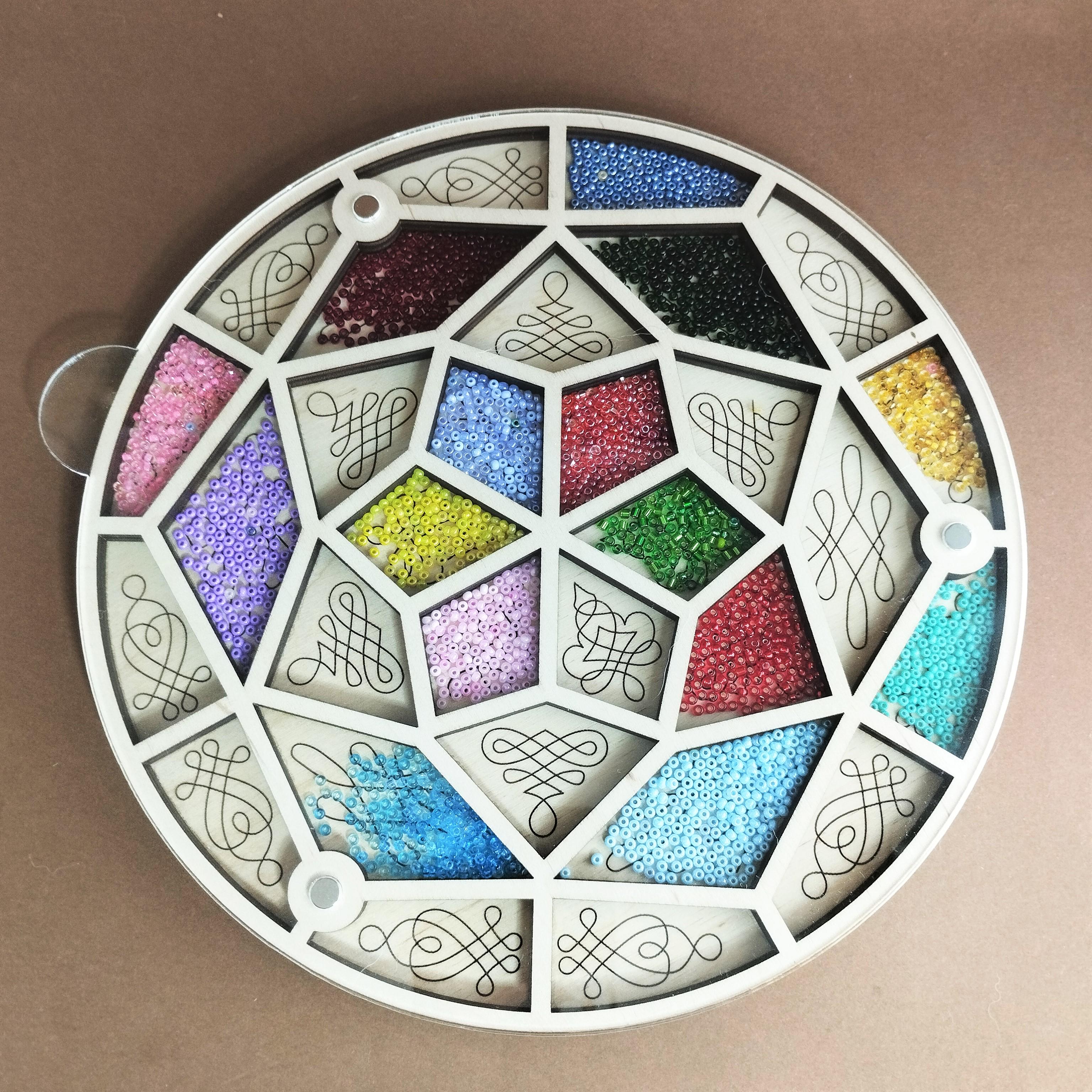 Деревянный органайзер для бисера на 30 ячеек (060354)