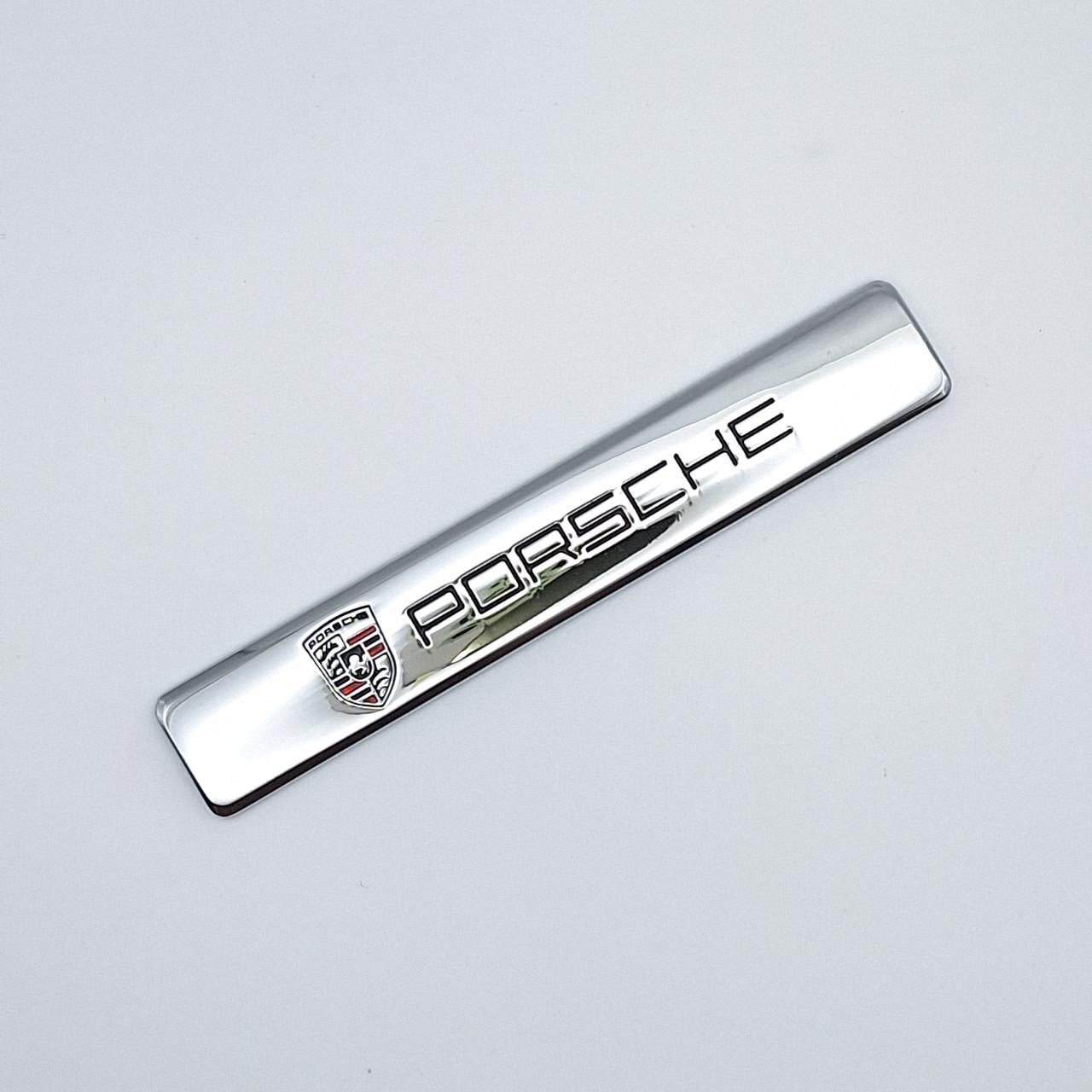 Эмблема плашка Porsche 9,2х1,2 см Хром глянцевый (1995897174)