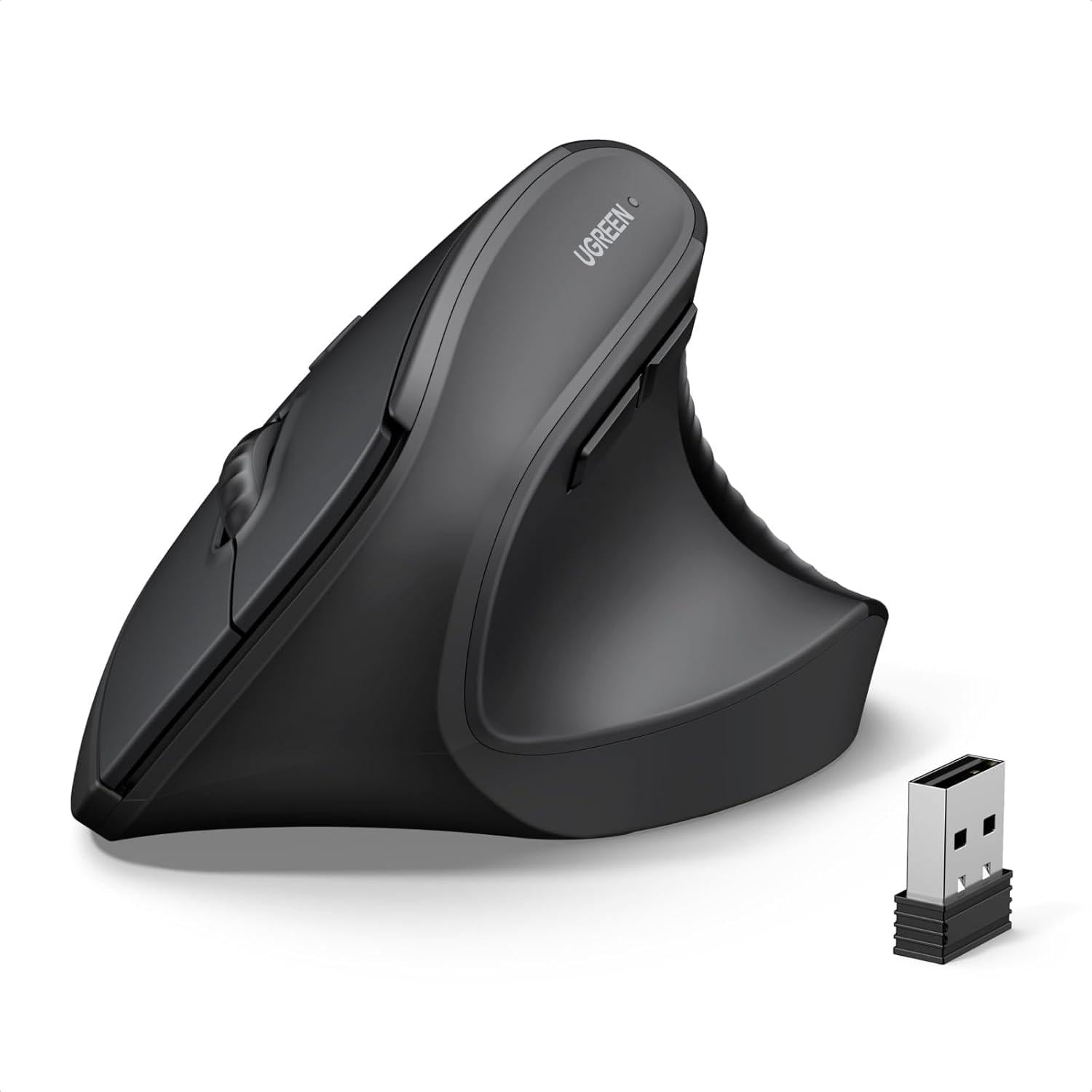Компьютерная мышка вертикальная UGREEN M571P 3 до 10 м сенсор PAW3220DB Черный (65042)