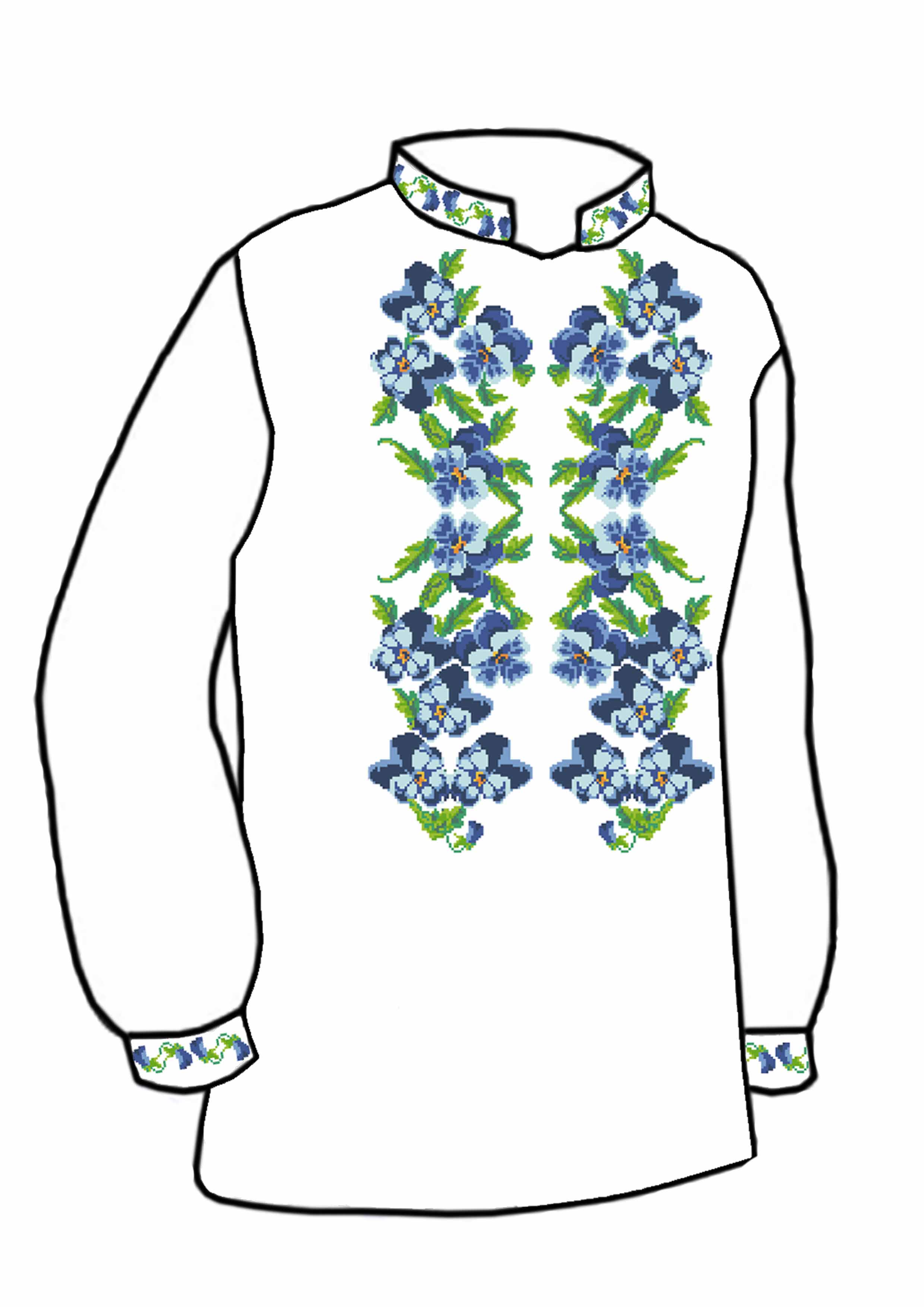 Заготовка для вишивки нитками або бісером сорочка СЧ-120 домоткане полотно Заготовка для вишивки нитками або бісером сорочка СЧ-120 домоткане полотно