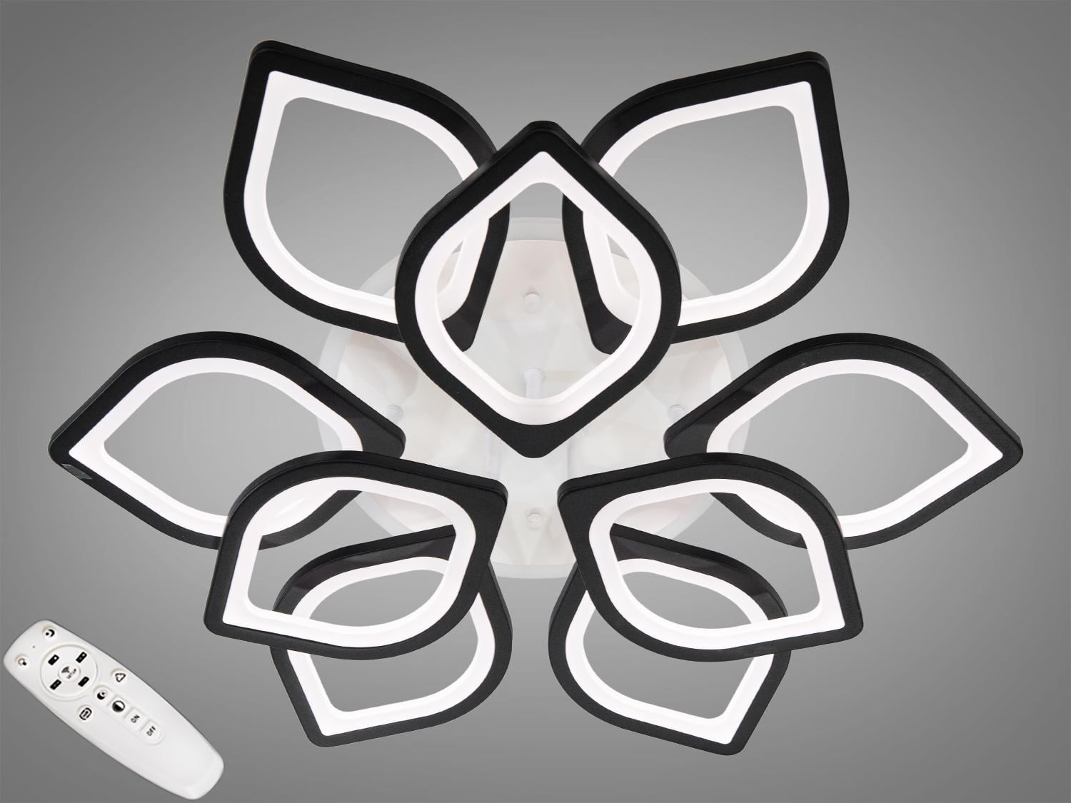 Люстра LED с диммером и подсветкой 165W (8073/6+3BK LED)