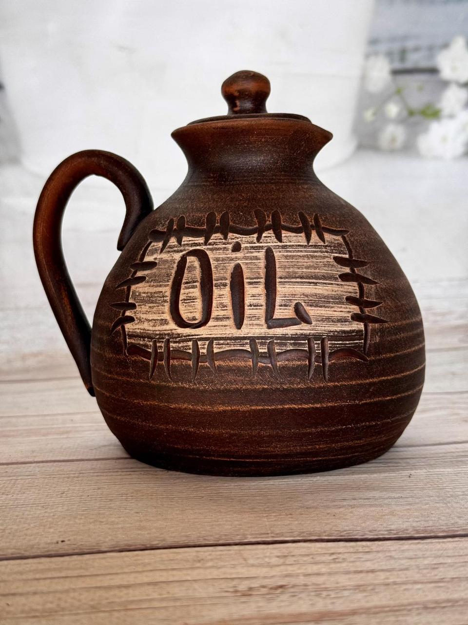 Кувшин глиняный для растительного масла 1 л