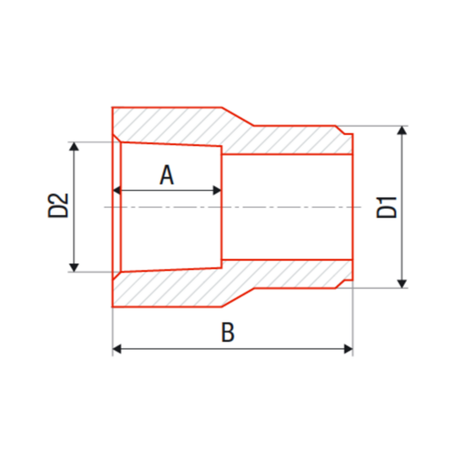 Перехідник-редукція REIGER внутрішній/зовнішній 25х20 мм (6547134) - фото 2 Перехідник-редукція REIGER внутрішній/зовнішній 25х20 мм (6547134) - фото 2