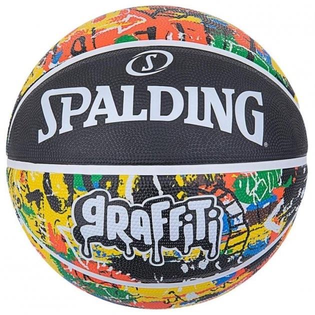 Мяч баскетбольный Spalding Rainbow Graffiti резиновый для игры на улице р. 7 (84372Z)