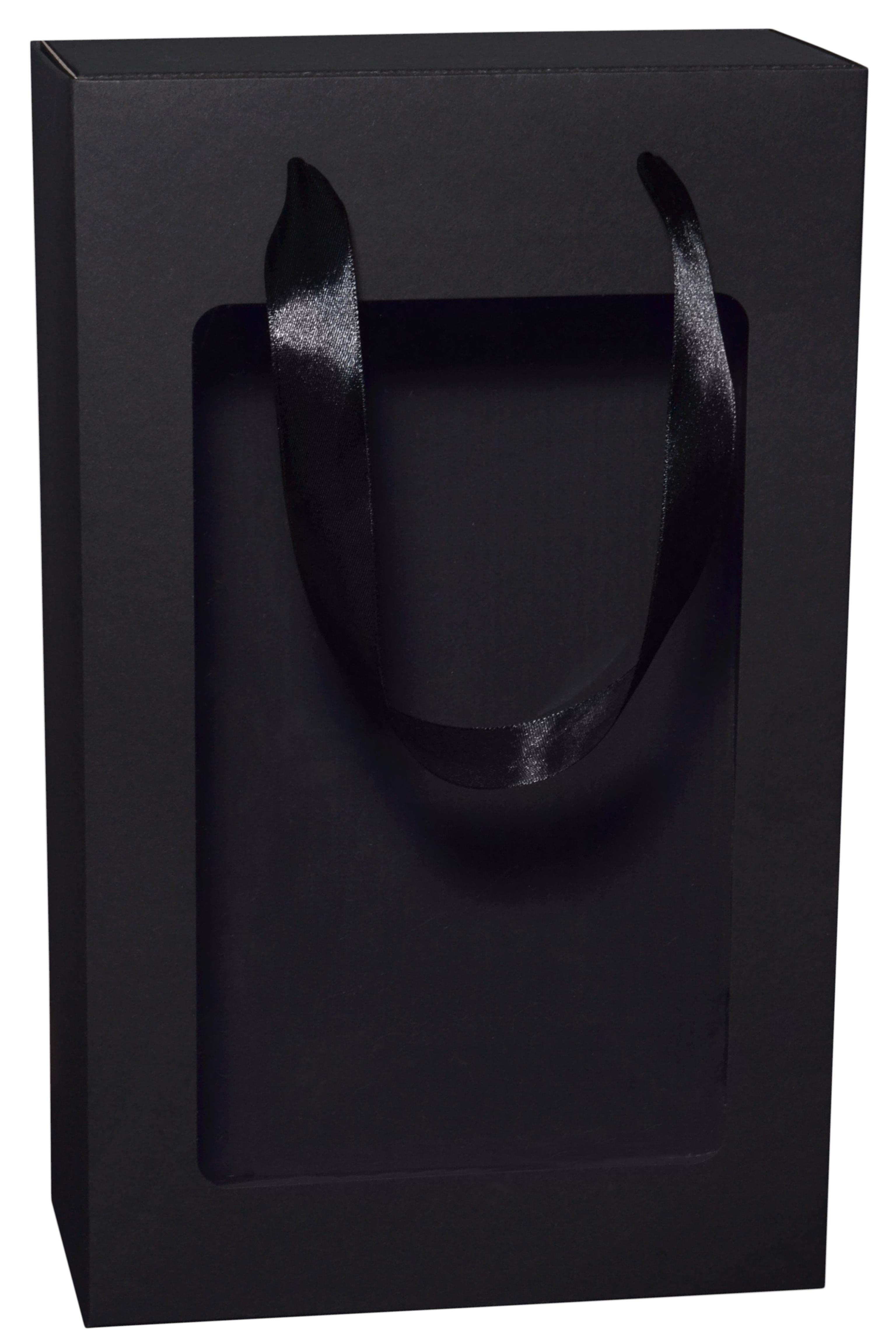 Подарункова коробка з пакетом 350х210х100 мм Чорний (469356824) - фото 2