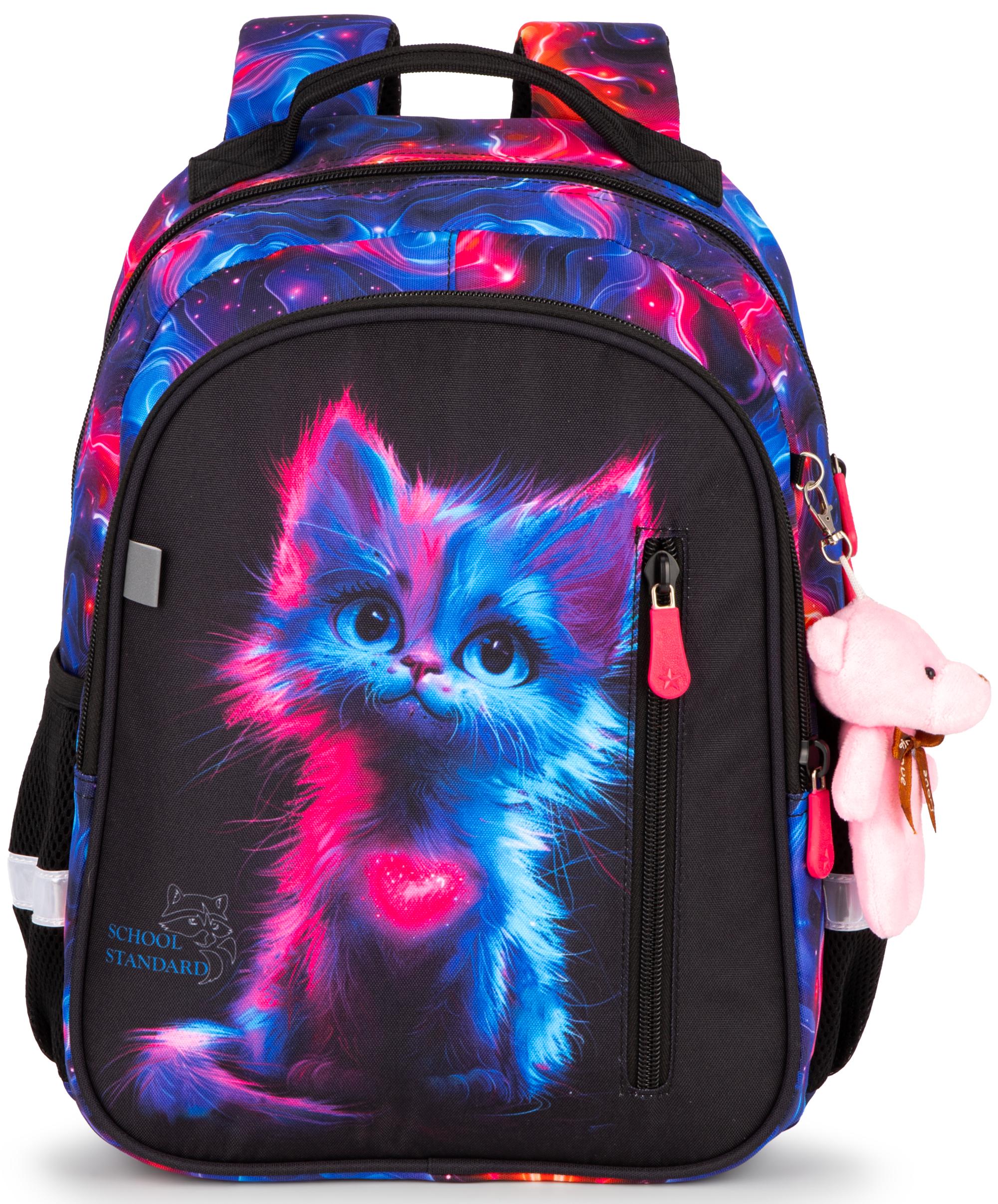 Школьный рюкзак для девочки School Standard Котик для начальной школы 38х28х16 см (160-8) - фото 2 Школьный рюкзак для девочки School Standard Котик для начальной школы 38х28х16 см (160-8) - фото 2