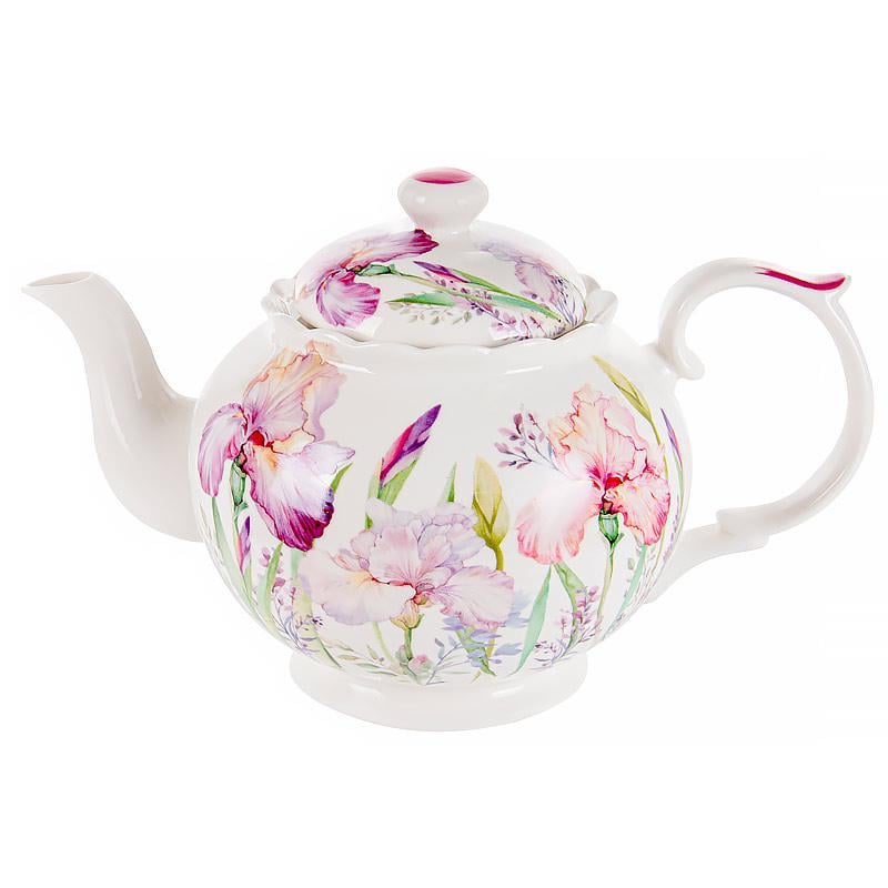 Чайник заварочный фарфоровый Light House Ирисы 1000 мл Белый (924-785)