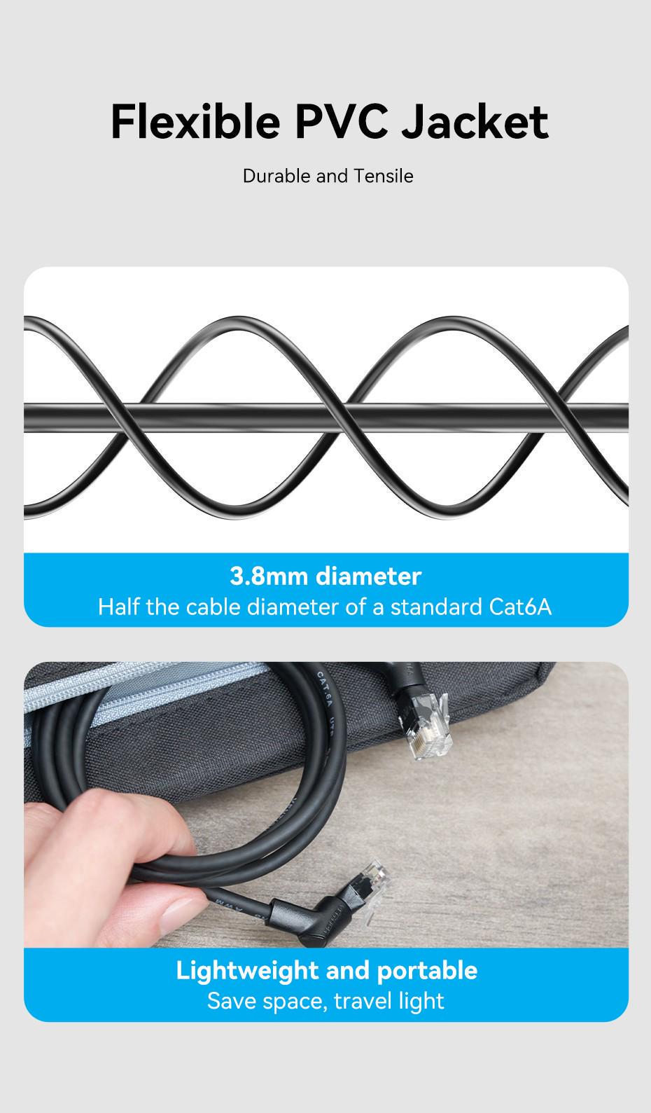 Патч-корд Vention Cat6A UTP 10 Гбит/с поворотный 90° 3.8 мм 0.2 м Черный (IBSBAH) - фото 12 Патч-корд Vention Cat6A UTP 10 Гбит/с поворотный 90° 3.8 мм 0.2 м Черный (IBSBAH) - фото 12