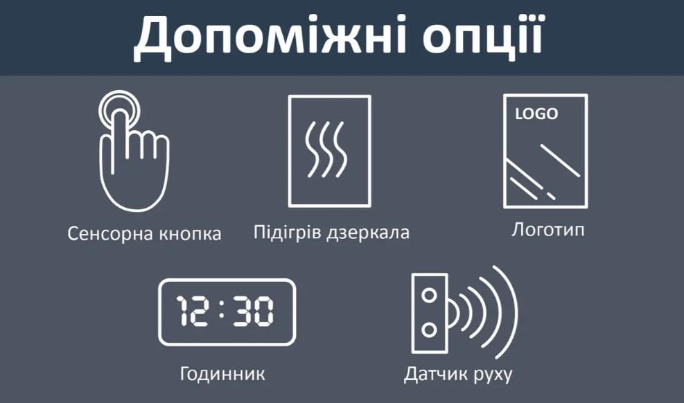 Дзеркало настінне з підсвіткою LED2290 в МДФ рамі 2000х800 мм Чорний (29464498) - фото 7